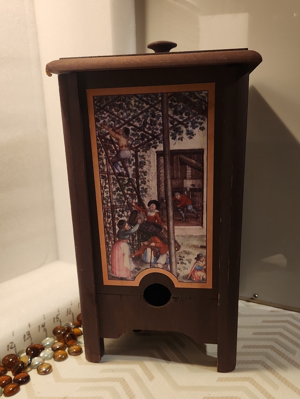 vintage wooden Bag-in-Box wine dispenser